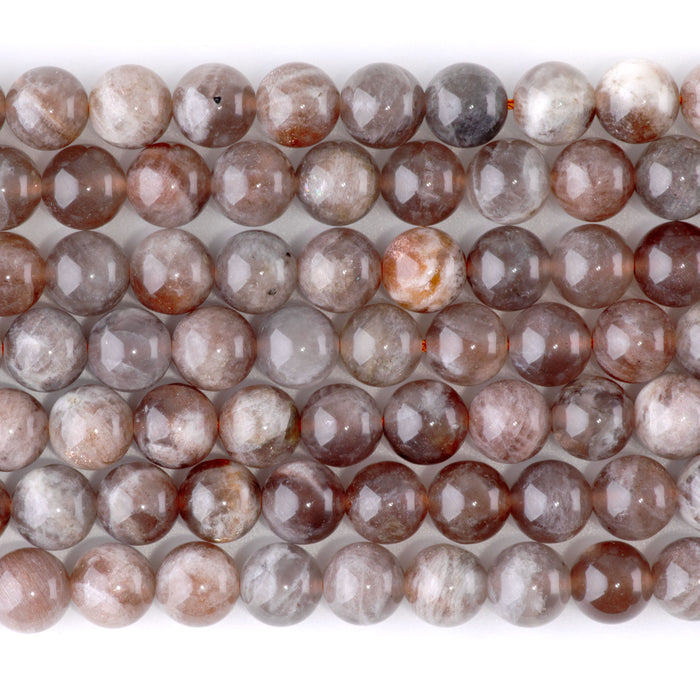 Copper Sunstone 8mm Round - 15-16 Inch