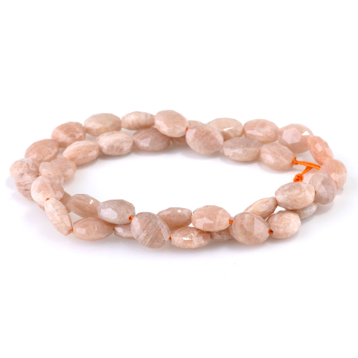 Sunstone 8x10mm Triangle Cut Faceted Puff Oval - 15-16-Inch