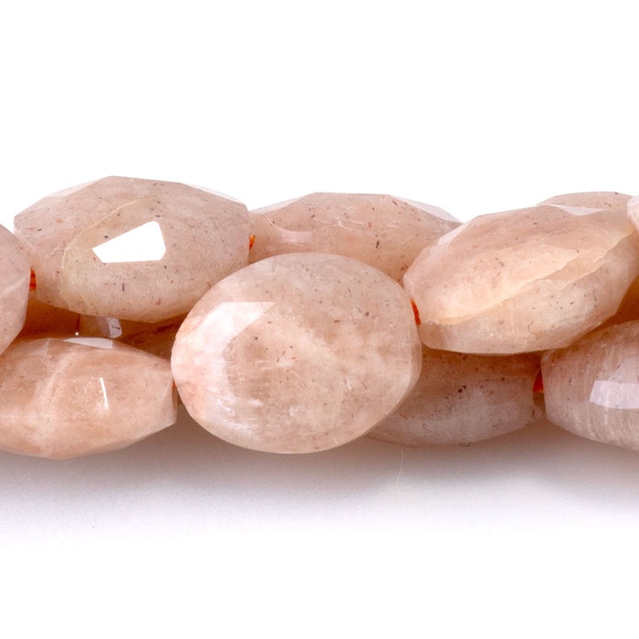 Sunstone 8x10mm Triangle Cut Faceted Puff Oval - 15-16-Inch