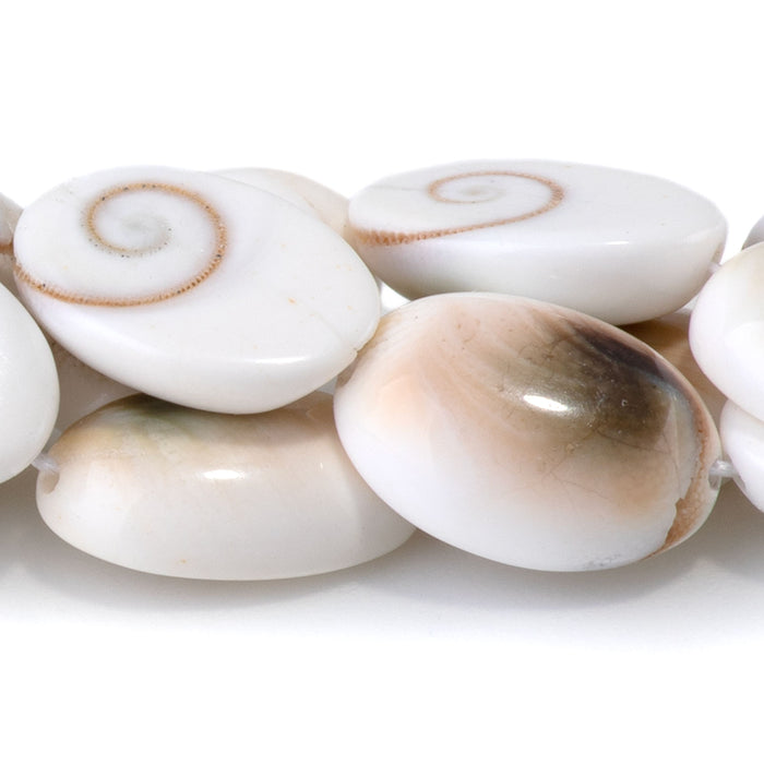 Shiva Eye Shell 10x14mm Oval Bead - 15-16 Inch