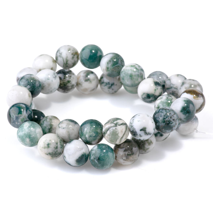 Tree Agate 10mm Round A Grade - 15-16 Inch