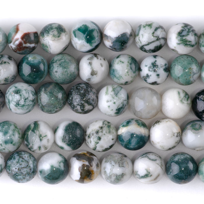 Tree Agate 10mm Round A Grade - 15-16 Inch