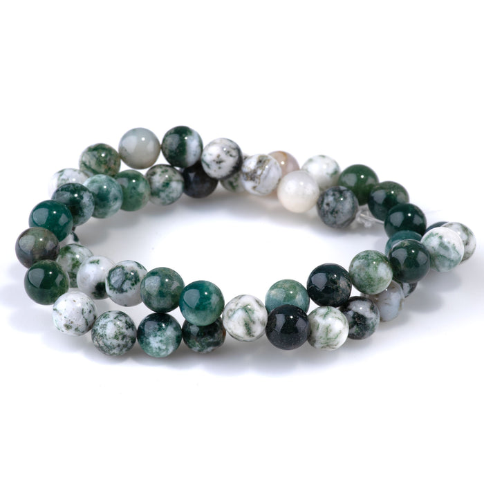 Tree Agate 8mm Round A Grade - 15-16 Inch