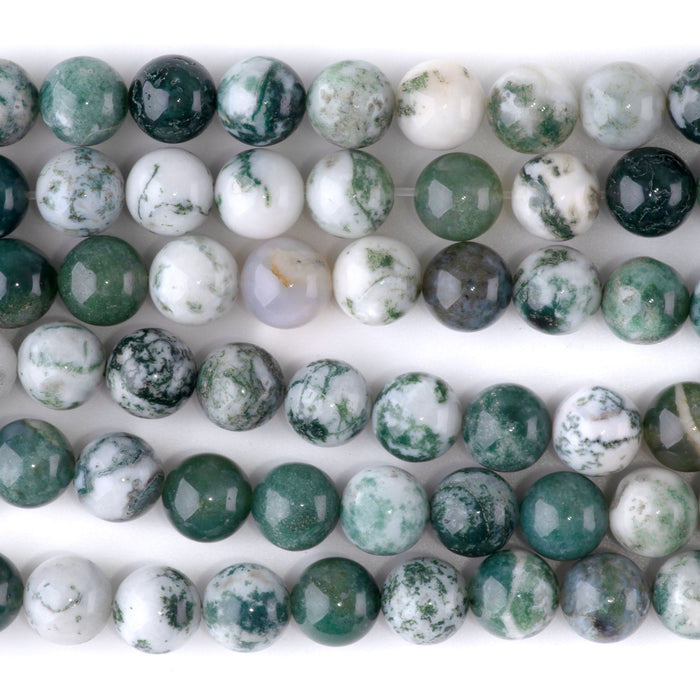 Tree Agate 8mm Round A Grade - 15-16 Inch