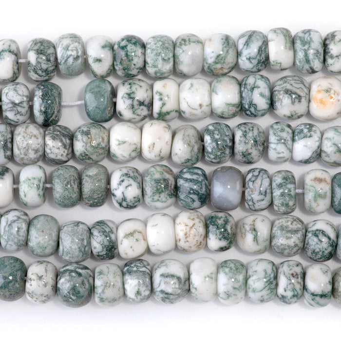 Tree Agate 9mm Irregular Rondelle - 15-16 Inch