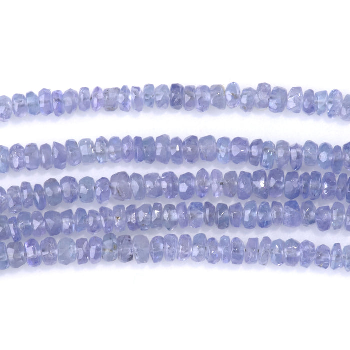 Tanzanite 1-2x3mm Faceted Rondelle Bead - 15-16 Inch