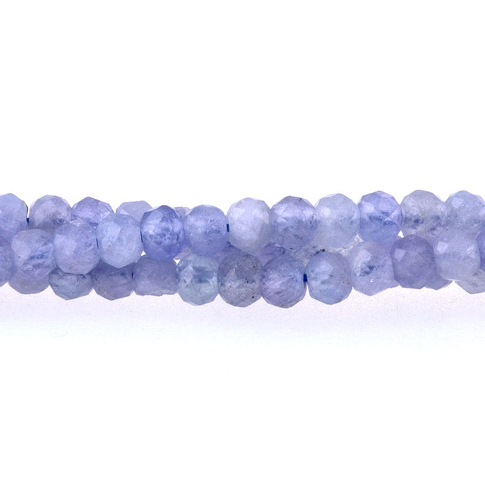 Tanzanite 2x3mm Rondelle Faceted AA Grade - 15-16 Inch