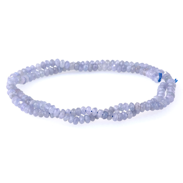 Tanzanite 2x4mm Thin Faceted Rondelle - 15-16 Inch