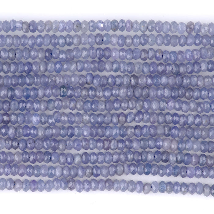 Tanzanite 2x4mm Thin Faceted Rondelle - 15-16 Inch