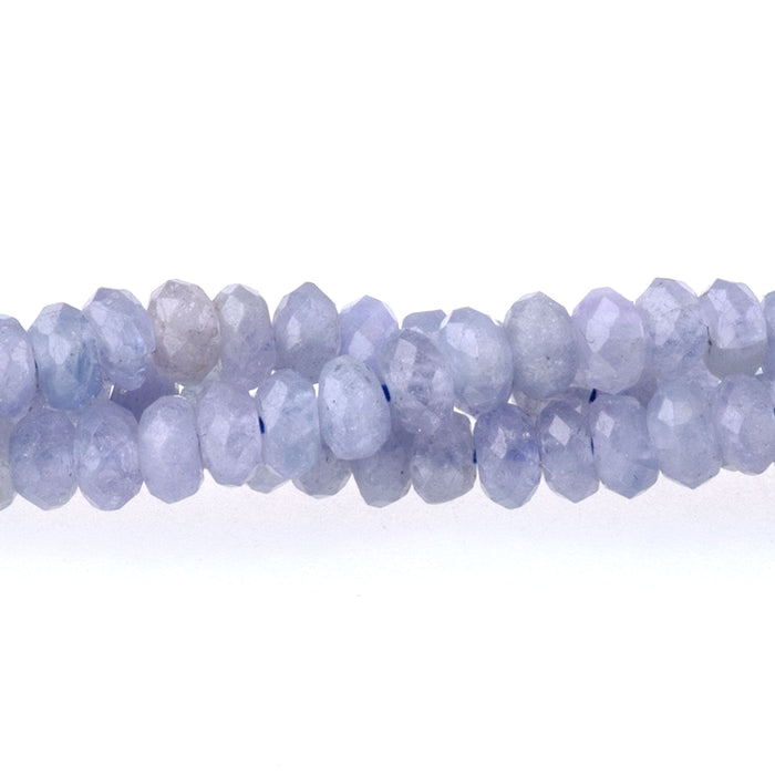 Tanzanite 2x4mm Thin Faceted Rondelle - 15-16 Inch