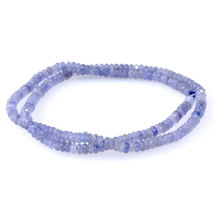 Tanzanite 2x4mm Rondelle Faceted AAA Grade - 15-16 Inch