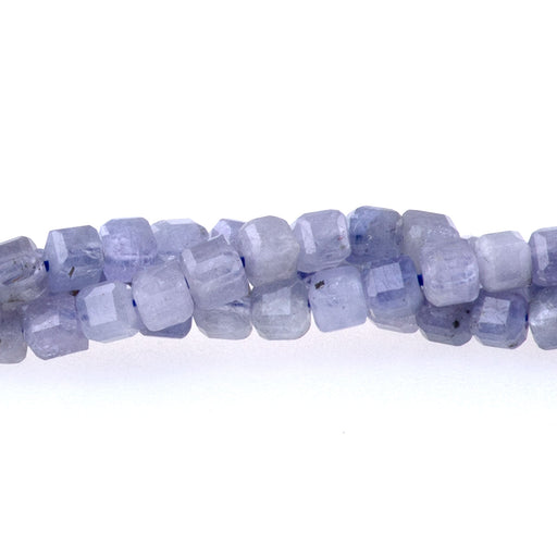 This is a Dakota Stones 3mm Tanzanite Gemstone strand with A grade table-cut cube beads in 15-16 inch strand.