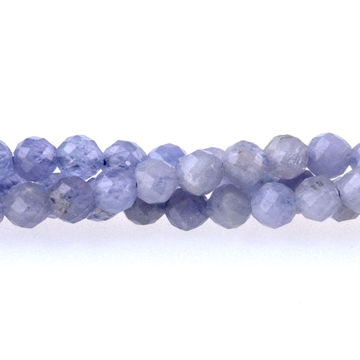 This is a Dakota Stones 3mm Tanzanite Banded Gemstone strand with AAA grade faceted round beads in 15-16 inch strand.