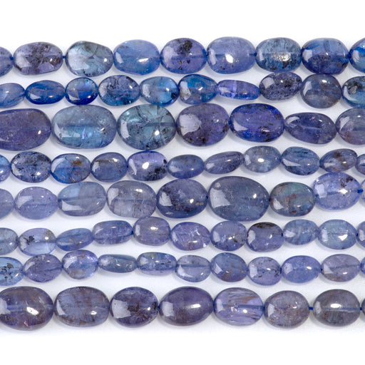 This is a Dakota Stones 4x5-10x13mm Tanzanite Gemstone strand with oval beads in 19 inch strand.