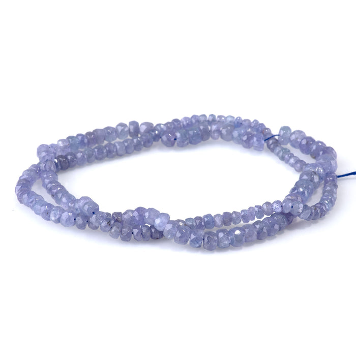 Tanzanite 4-6mm Graduated Faceted Irregular Rondelle A Grade - 15-16-Inch
