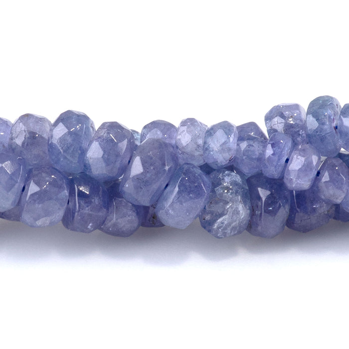 Tanzanite 4-6mm Graduated Faceted Irregular Rondelle A Grade - 15-16-Inch