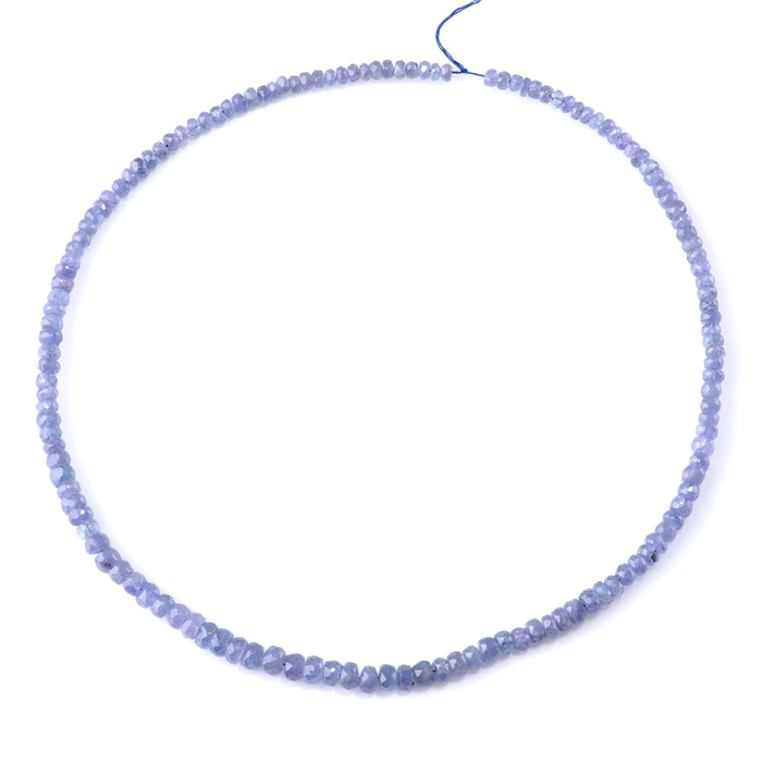 Tanzanite 4-6mm Graduated Faceted Irregular Rondelle A Grade - 15-16-Inch