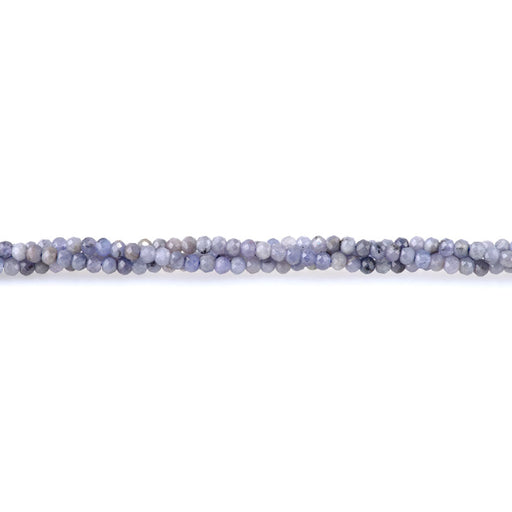 This is a Dakota Stones 3x4mm Tanzanite Gemstone strand with faceted rondelle beads in 15-16 inch strand.