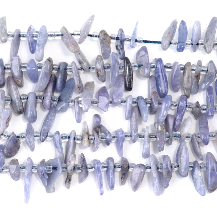 Tanzanite 5x10-20mm Top Drill Teeth - 15-16-Inch