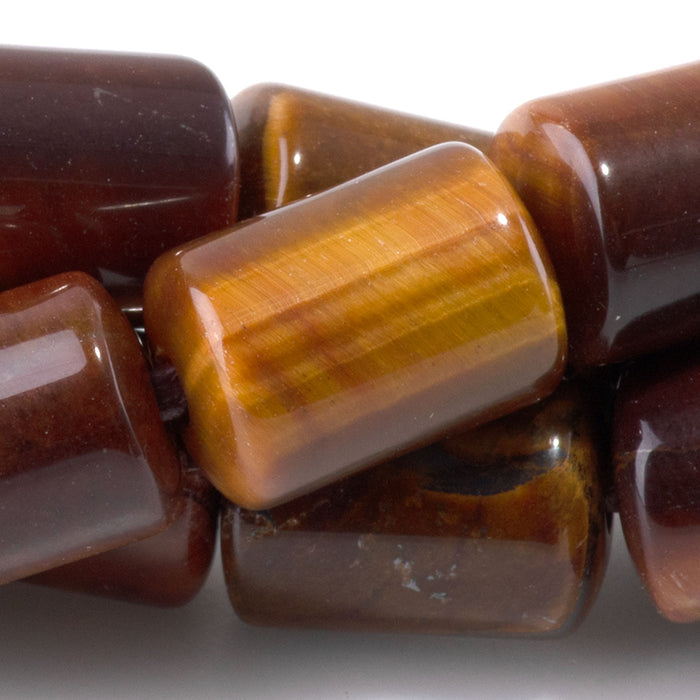 Tiger Eye 10x14mm Barrel - Large Hole Beads