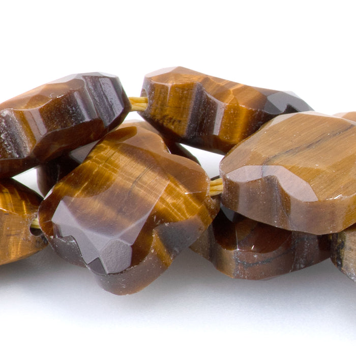 Tiger Eye 13mm Faceted Clover A Grade - 15-16 Inch