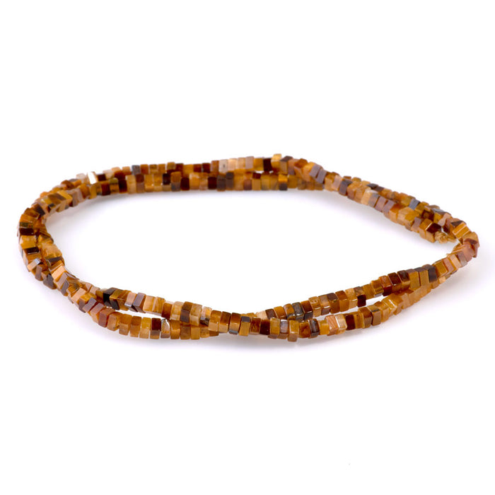 Tiger Eye 1x2mm 1x2mm Square Rondelle - 15-16 Inch