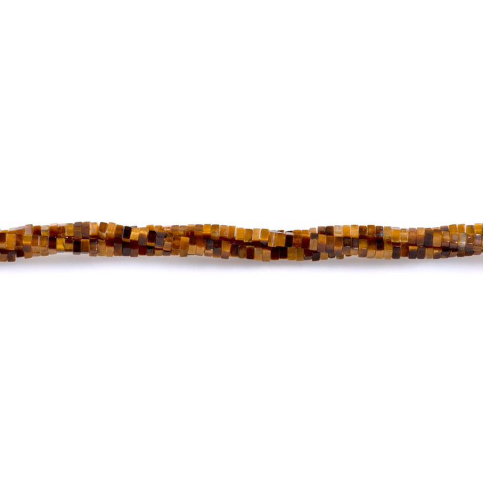 Tiger Eye 1x2mm 1x2mm Square Rondelle - 15-16 Inch