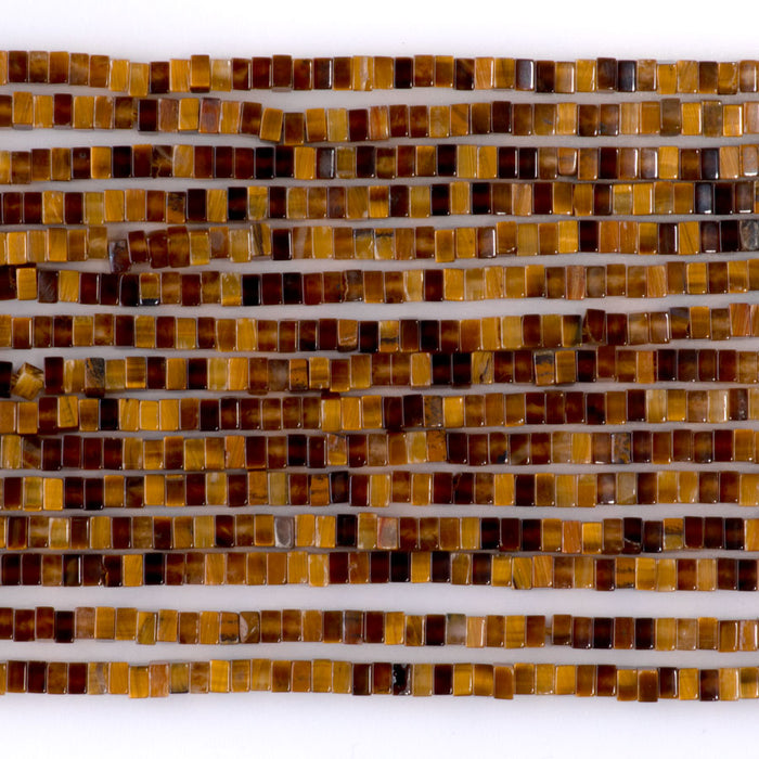 Tiger Eye 1x2mm 1x2mm Square Rondelle - 15-16 Inch