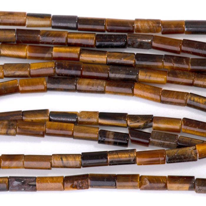 Tiger Eye 2x4mm Tube Beads - 15-16 Inch