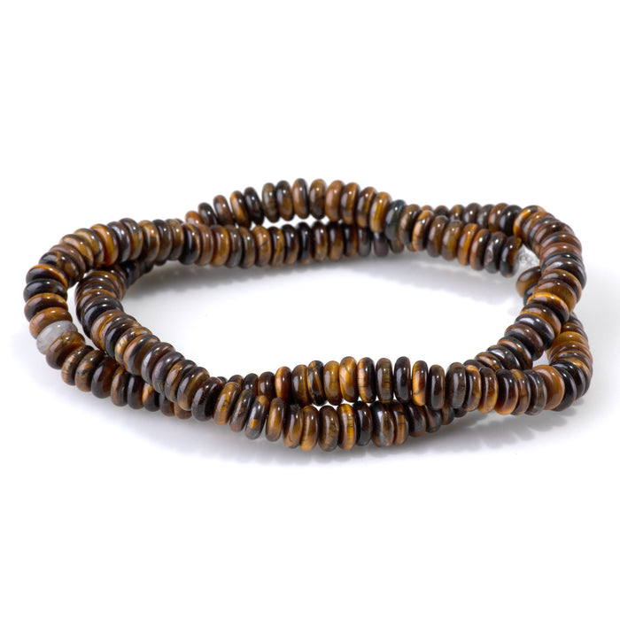 Tiger Eye 2x6mm Thin Rondelle - 15-16 Inch