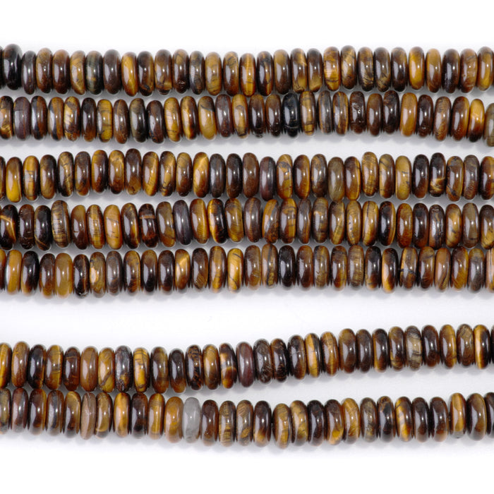 Tiger Eye 2x6mm Thin Rondelle - 15-16 Inch