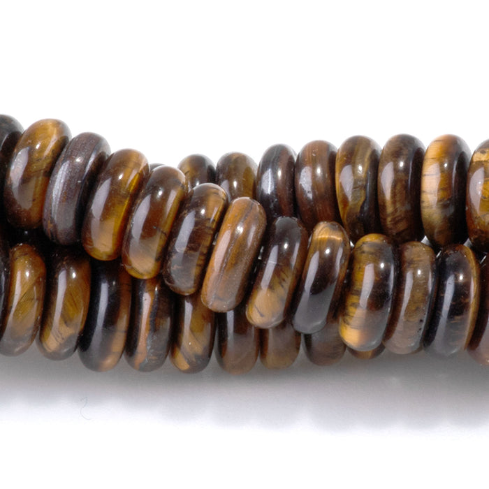 Tiger Eye 2x6mm Thin Rondelle - 15-16 Inch