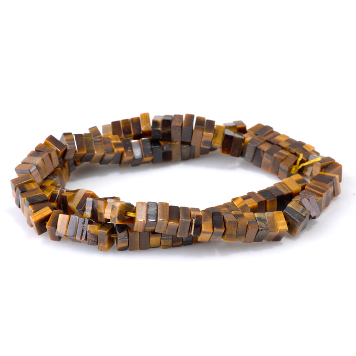 Tiger Eye 3x6mm Square Rondelle - 15-16 Inch