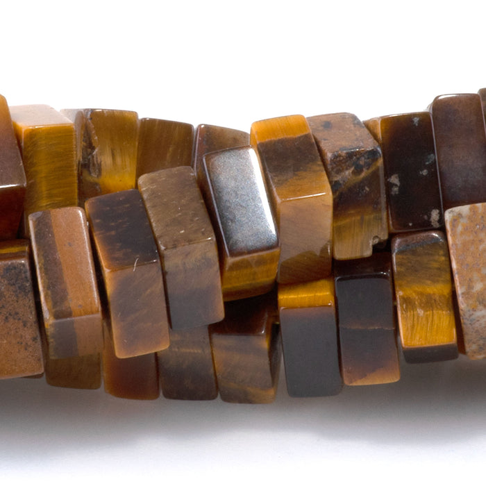 Tiger Eye 3x6mm Square Rondelle - 15-16 Inch