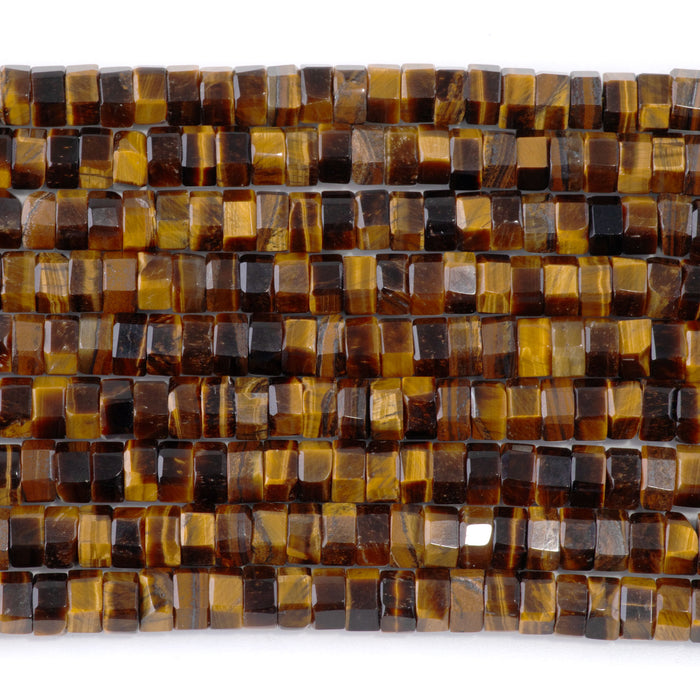 Tiger Eye 6mm Hexagon - 15-16 Inch