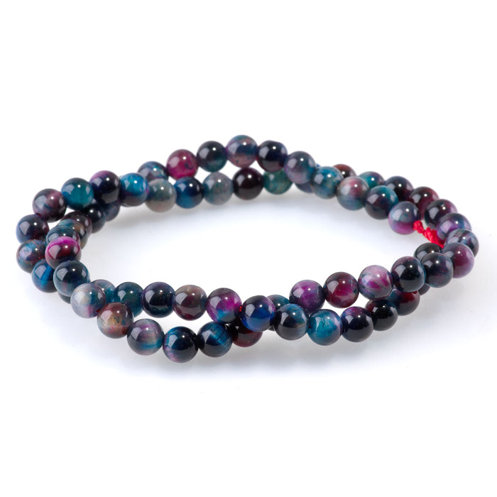 Tiger Eye Rainbow 6mm Round - 15-16 Inch