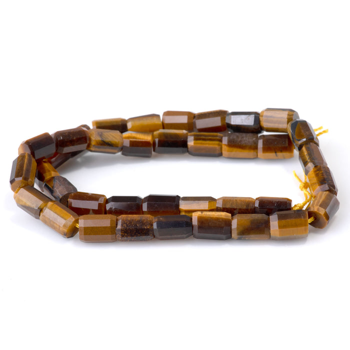 Tiger Eye 7x10mm Faceted Tube - 15-16 Inch