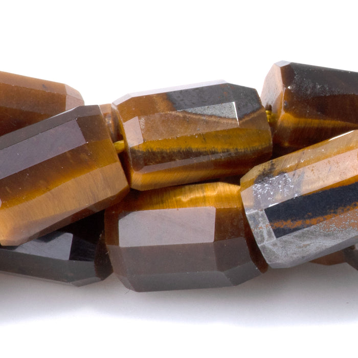 Tiger Eye 7x10mm Faceted Tube - 15-16 Inch