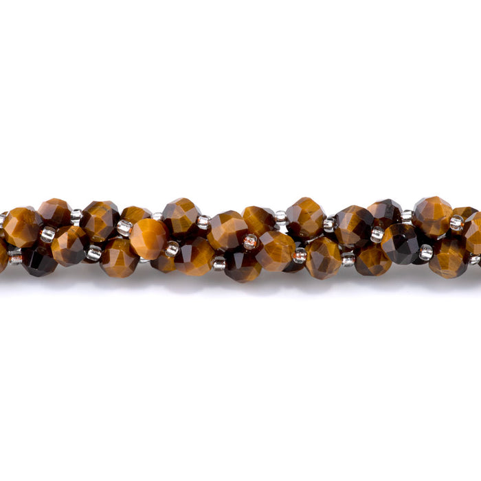 Tiger Eye 7x8mm Faceted Nugget A Grade - 15-16 Inch