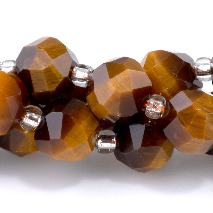 Tiger Eye 7x8mm Faceted Nugget A Grade - 15-16 Inch