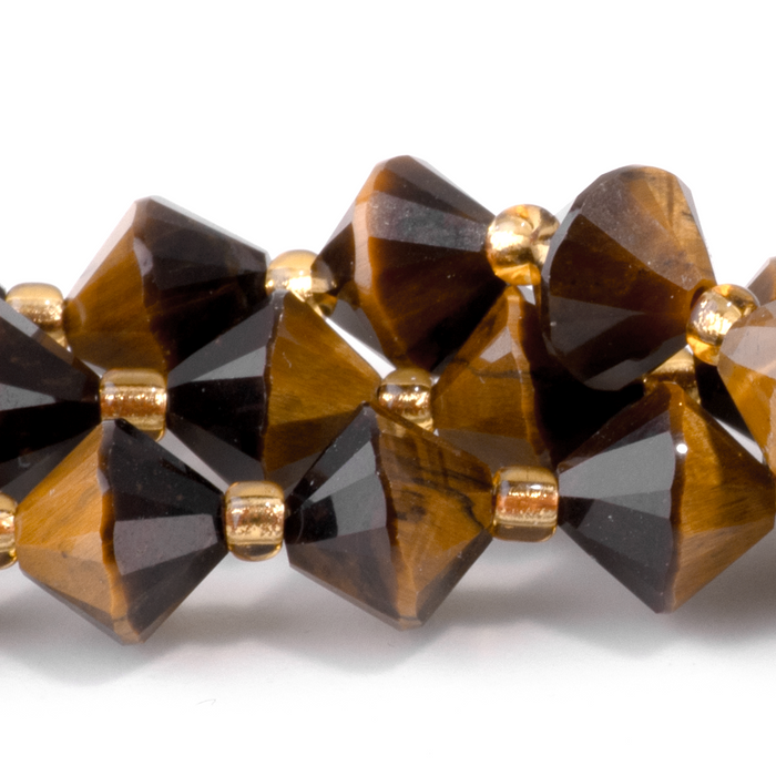 Tiger Eye 8mm Faceted Bicone - 15-16 Inch
