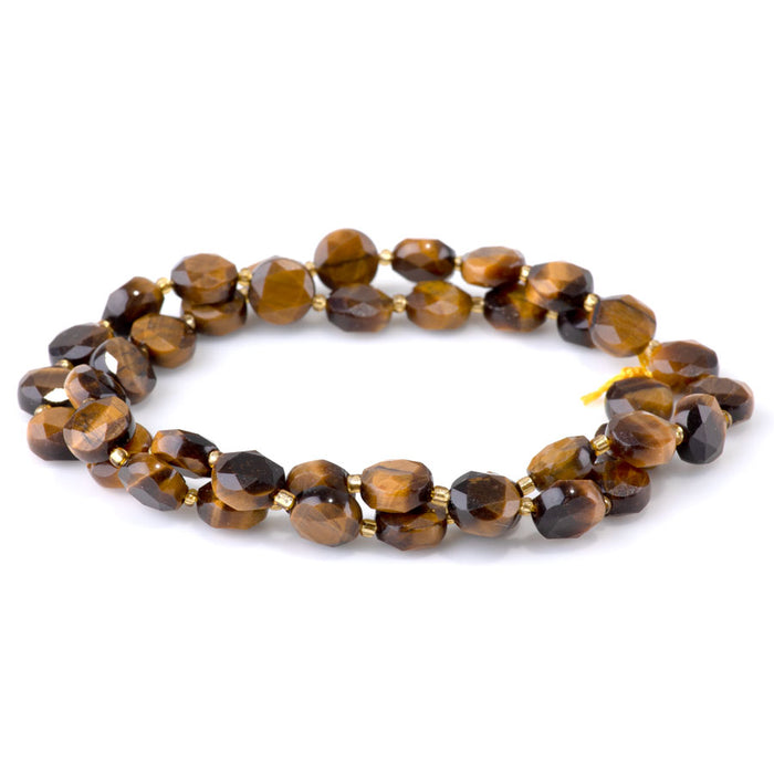 Tiger Eye 8mm Star Cut Coin A Grade - 15-16 Inch