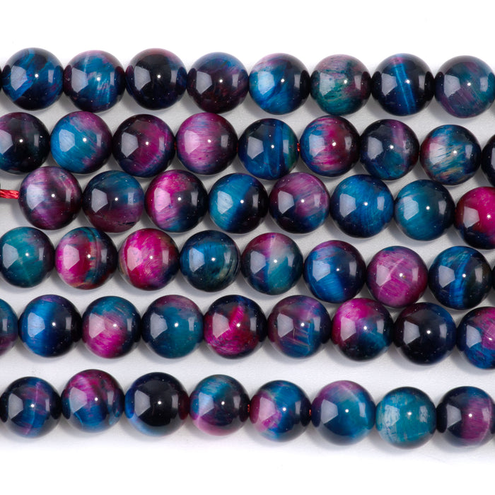 Tiger Eye Rainbow 8mm Round - 15-16 Inch