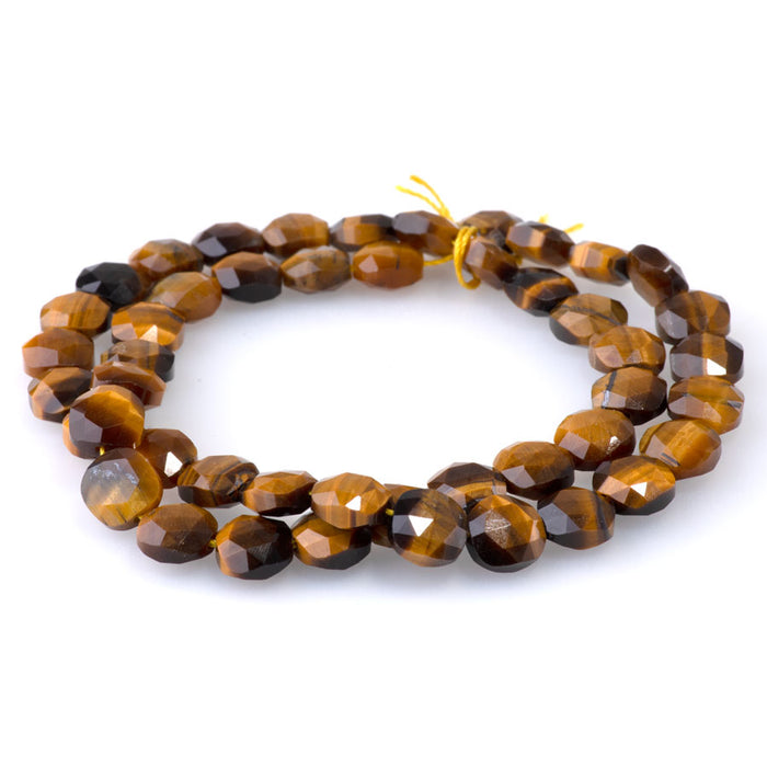 Tiger Eye 8mm Faceted Puff Square - 15-16 Inch