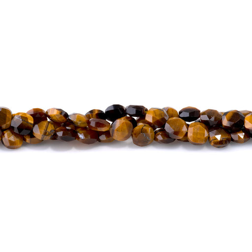 This is a Dakota Stones 8mm Tiger Eye Puff Gemstone strand with faceted square beads in 15-16 inch strand.