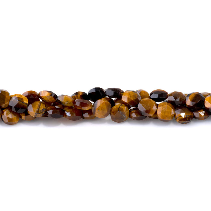 Tiger Eye 8mm Faceted Puff Square - 15-16 Inch