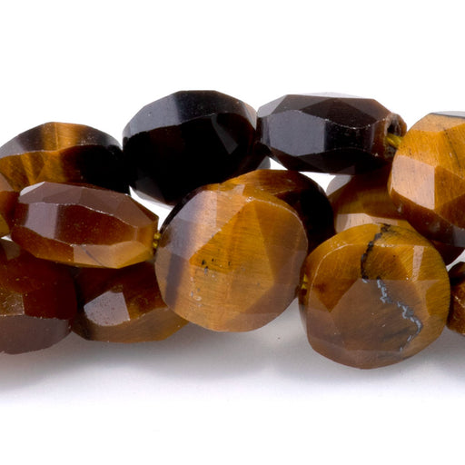 This is a Dakota Stones 8mm Tiger Eye Puff Gemstone strand with faceted square beads in 15-16 inch strand.