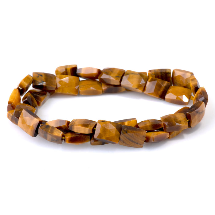 Tiger Eye 8x10mm Faceted Rectangle - 15-16 Inch