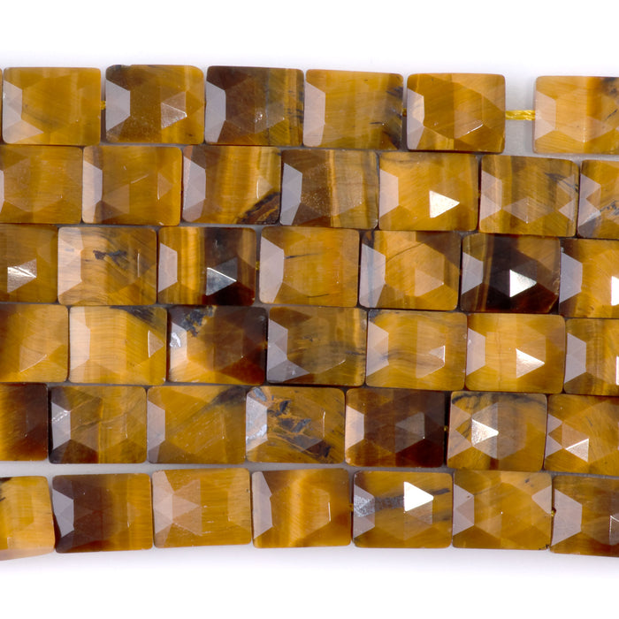 Tiger Eye 8x10mm Faceted Rectangle - 15-16 Inch