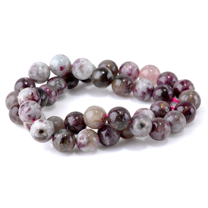 Plum Tourmaline 10mm Round - 15-16 Inch